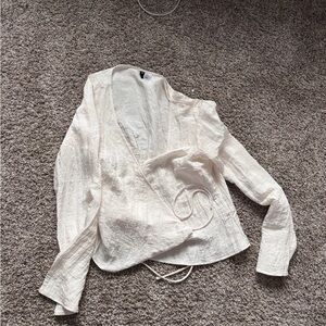 H&M Cream Textured Blouse